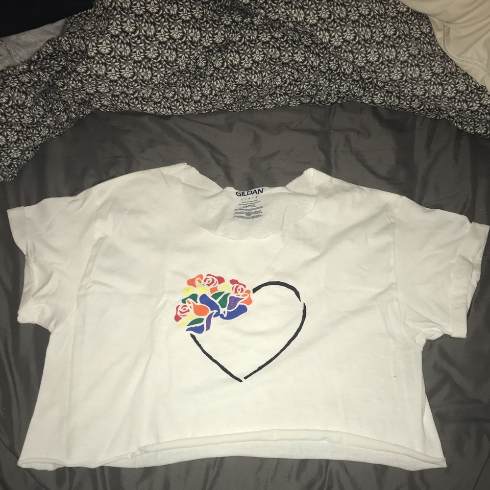 Pride floral cropped T